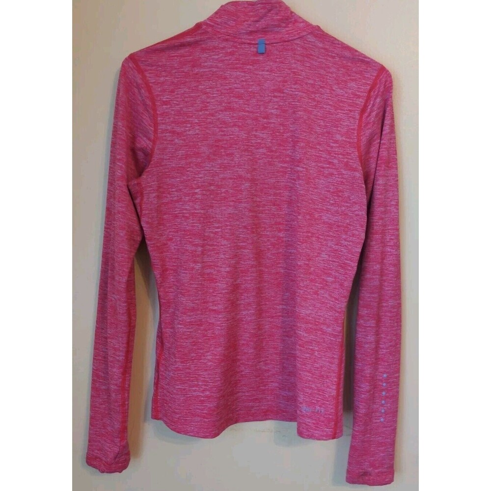 Nike Running Women's Dri-Fit Long Sleeve Heather Orange 1/4 Zip Pullover Size S - Picture 7 of 9